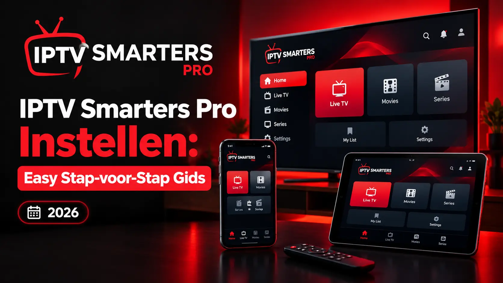 IPTV Smarters Pro app op Smart TV, telefoon en tablet